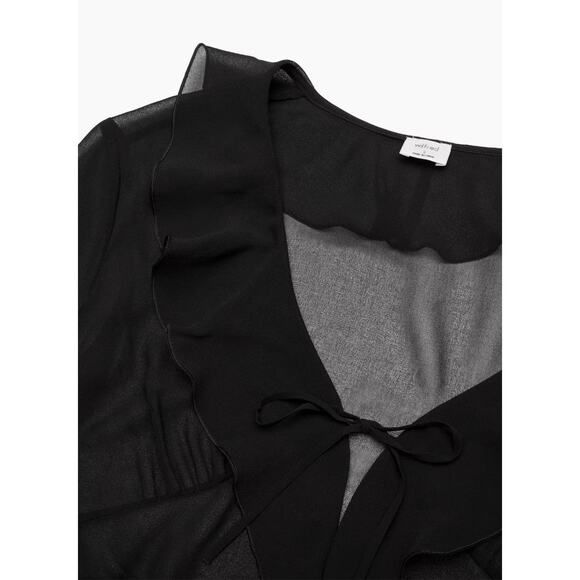 Wilfred Frenchy V-Neck Sheer Blouse Black - XS - Black - Picture 7 of 7